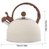 Whistling Teapot White Stainless Steel Tea Kettle 2.5L Multipurpose Household Tools With Rubber-Wrapped Handle For Boiling Water