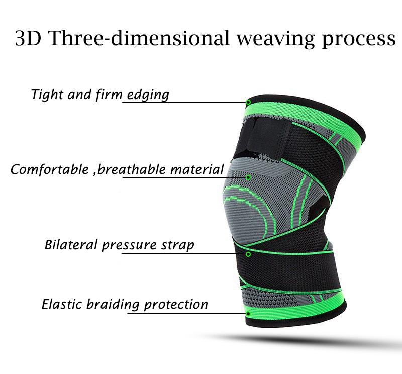1 Piece Sports Kneepad Men Pressurized Elastic Knee Pads Support Fitness Gear Basketball Volleyball Knee Brace Protector Bandage