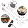 1Pc Multifunctional Stainless Steel Grill Tongs, Food Clip for Meat Vegetable Charcoal Gripping, Durable Non-slip BBQ Clips
