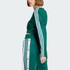 Adidas Originals Trefoil Long Sleeve Crop Tee Letter Logo Print Stripe Spliced Sports Women Tops Forest-Green IR9803