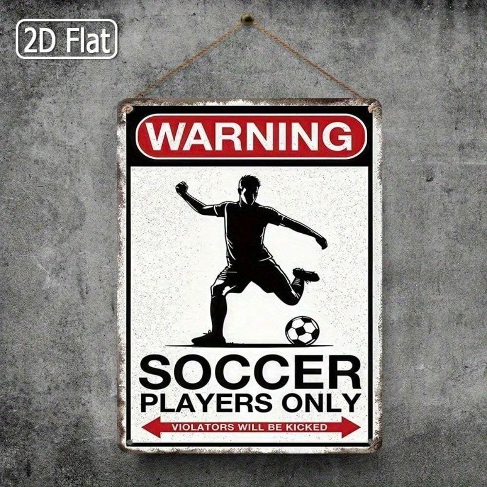 Metal Football Warning Sign Wall Art Decor