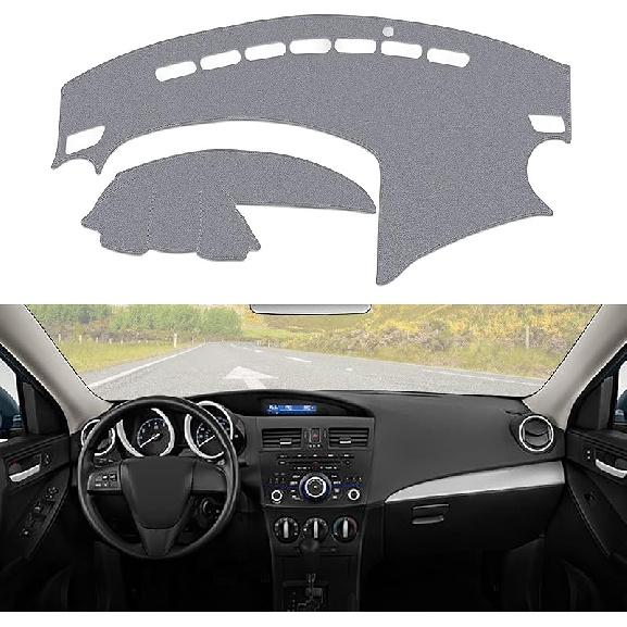 Коврик на панель приборов, ковер для 2010-2013 Mazda 3 Седан/Хэтчбек/MazdaSpeed 3(серый) 2010-2013 Mazda 3