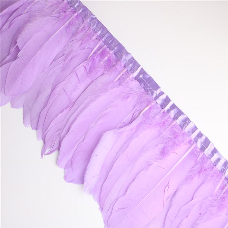 2 Meter/Lot Gänsefedern Besätze gefärbt Echte Gänsefeder Fransenbänder für Kleid Rock Stoffgürtel dekorative Kleidung