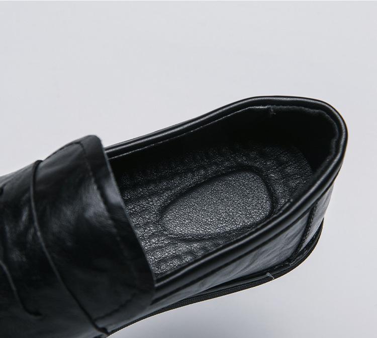 Four Seasons Men's Slip-On Loafers: Soft Sole Casual Driving Moccasins, Small Leather Shoes