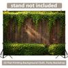 1 Piece of 2D Background Fabric Polyester Background Fabric for a Party Banner Wooden Fence Covered with Green Plants