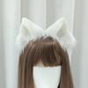 Handgefertigte Plüsch-Katzenohr-Haarspange im Lolita-Stil - Weiches, pelziges Tieraccessoire in mehreren Farben