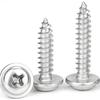 304 Stainless Steel PWA Cross Round Head Self-Tapping Screw with Gasket, Pan Head, Meson, M2/M3/M4