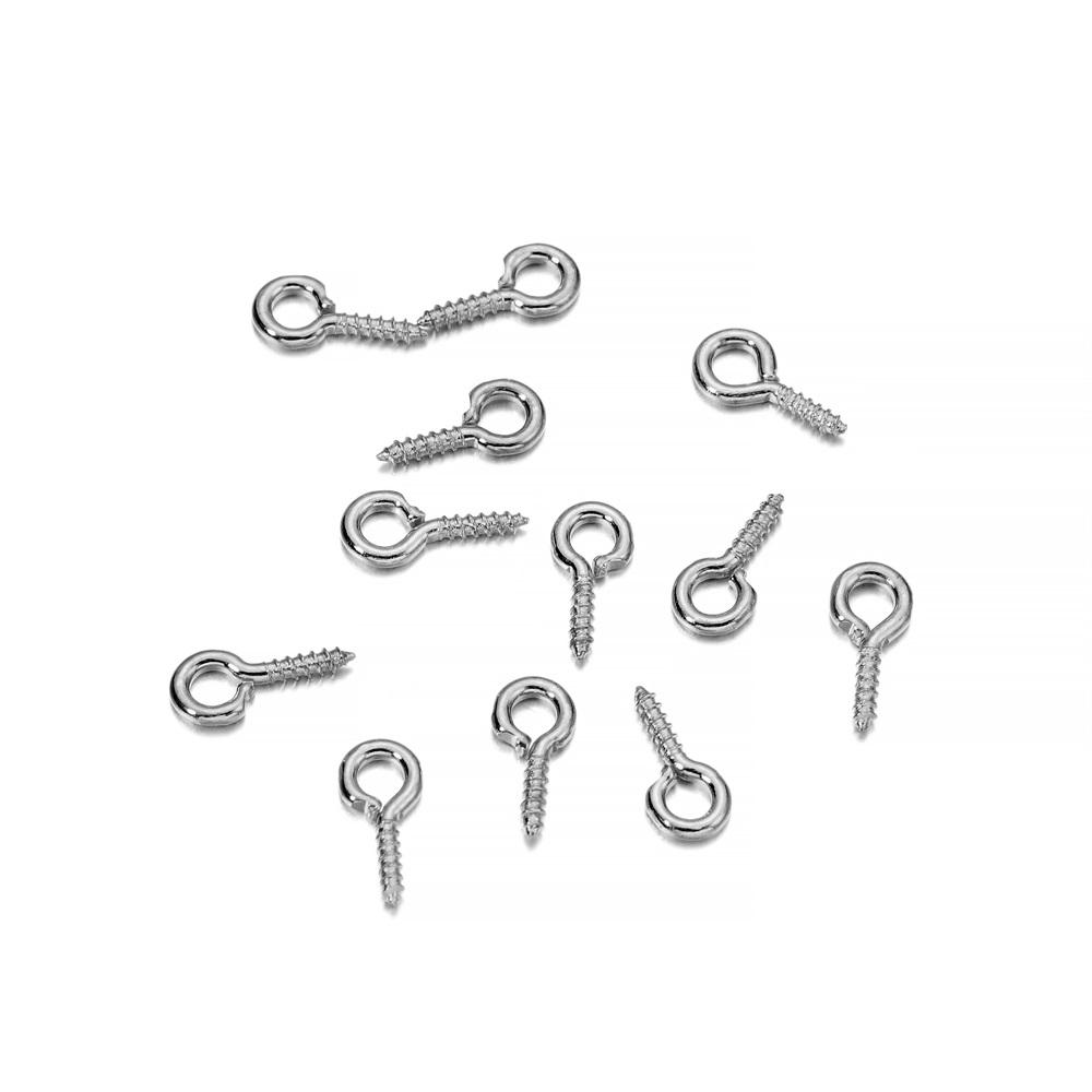 

50-100pcs/lot Stainless Steel Eyepin Keychain Hook Eye Pins Mini Screw Pendants DIY Threaded Pin Fitting DIY Jewelry Bracelet 4 x 8mm