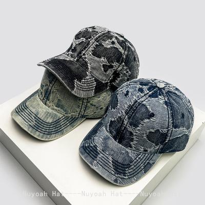 New Men Women American Retro Irregular Pattern Baseball Hats Sunshade Street Versatile Personal Peaked Caps Denim Fashion Ins