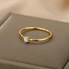 Zircon Little Heart Rings For Women Minimalism Heart Ring Stainless Steel Finger Dainty Ring Valentine Gifts