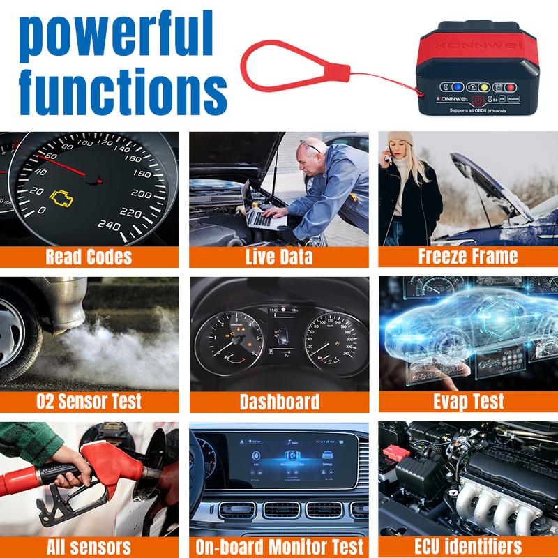 KONNWEI KW905 ELM327 V1.5 OBD2 Scanner Bluetooth 5.0 for IOS Android Car Diagnostic Tool ELM 327 V1 5 Code Reader Pk Vgate iCar2