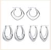 Tube Thick Hoop Earring Silver Color, Geometric Earring Lightweight Stainless Steel Fashion Women Chrismas Gift