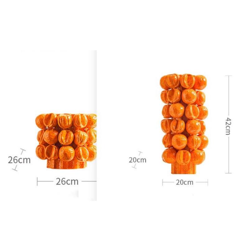 Fruit Relief Ceramic Vase Three-dimensional Orange Handmade Jar Flower Vase Ceramic Handicrafts Flowerpot Home Decoration