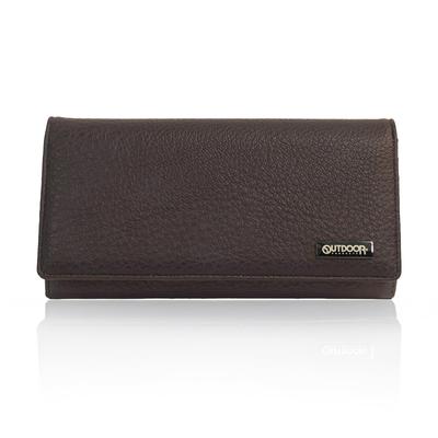 Outdoor Products Long Wallet with Metal Plate, Synthetic Leather, Aged Synthetic Leather, Card Storage, Bill Storage, Coin Purse