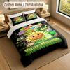 Custom Name Text Bedding 3Pcs Set,Plants Vs. Zombies 1 Duvet Cover 2 Pillowcases Soft Bed Linen For Gift