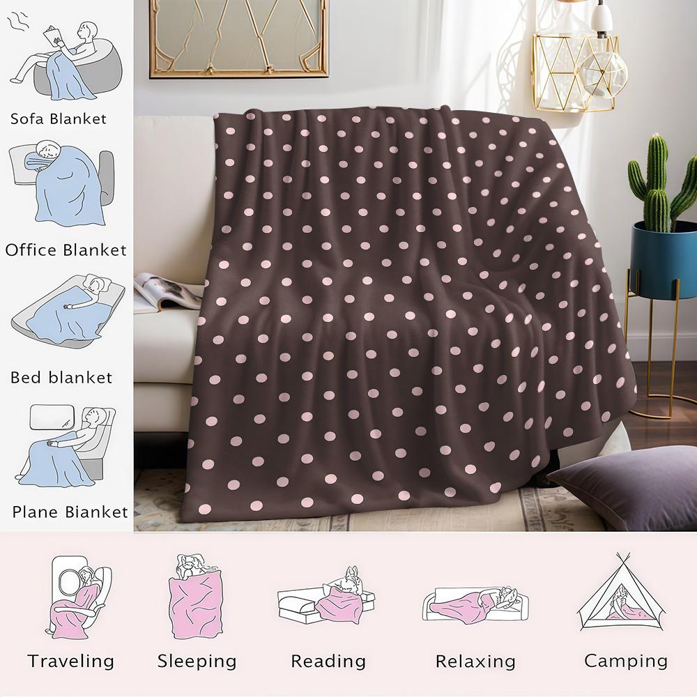 Rosa Punkt Flanelldecke Warm Weich Halloween Weihnachten Sofa Warm Gemütlich Dekoratives Dekor Geschenk für Alle Jahreszeiten