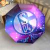 1 PC Automatic Folding Umbrella - FC Schalke 04 Custom Name Pattern, Portable & Foldable Design with 8 Ribs, Christmas Birthday Gifts