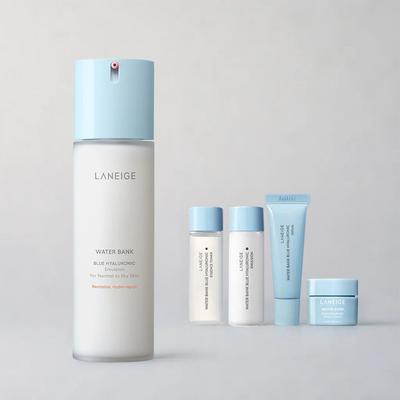 Water Bank Blue Hyaluronic Emulsion 120mL (For Oily / Dry Skin) + 4-Piece Skincare Kit Set