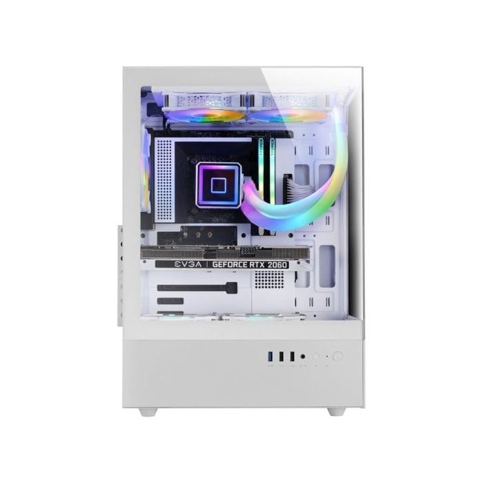 Mars Gaming Mc-xo Semitorre Atx Doble Cristal Templado Ventilador Frgb 120mm Doble Cámara Blanco