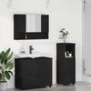 Bathroom Furniture Set with Door 3 Pcs Black Plywood and Metal