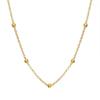 Fashion Simple Beads Chain Necklace Bracelet for Women Girls Gold Color Trendy Stainless Steel Jewelry Sets
