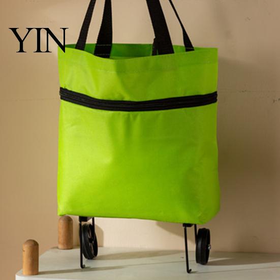 Sac de Courses Extensible à Roulettes Pliable avec Roulettes, Léger Portable Grande Capacité Chariot à Provisions Chariot, Trolley Imperméable en Tissu Oxford pour Et