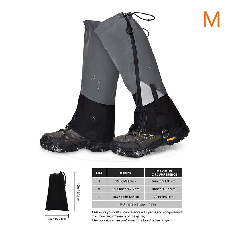 1 Pair Legging Gaiter Outdoor Ski Gaiters Waterproof Snow Leg Covers for Winter Hiking Mountaineering Sand Protection