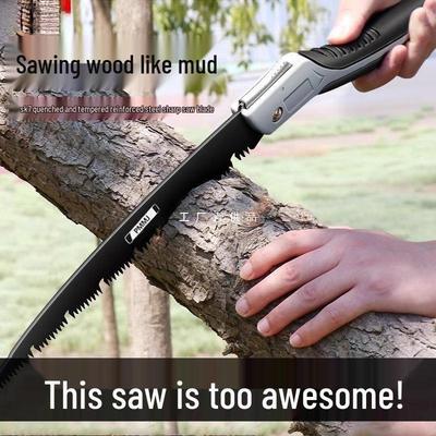 Compact Folding Outdoor Hand Saw - Manganese Steel Blade for Wood & Bamboo