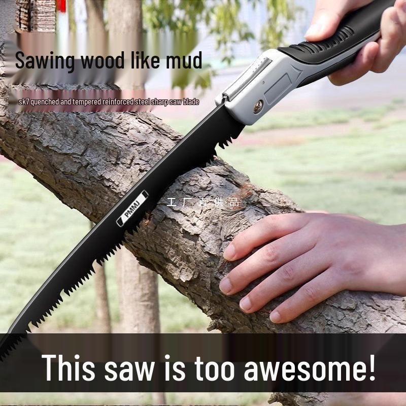 Compact Folding Outdoor Hand Saw - Manganese Steel Blade for Wood & Bamboo