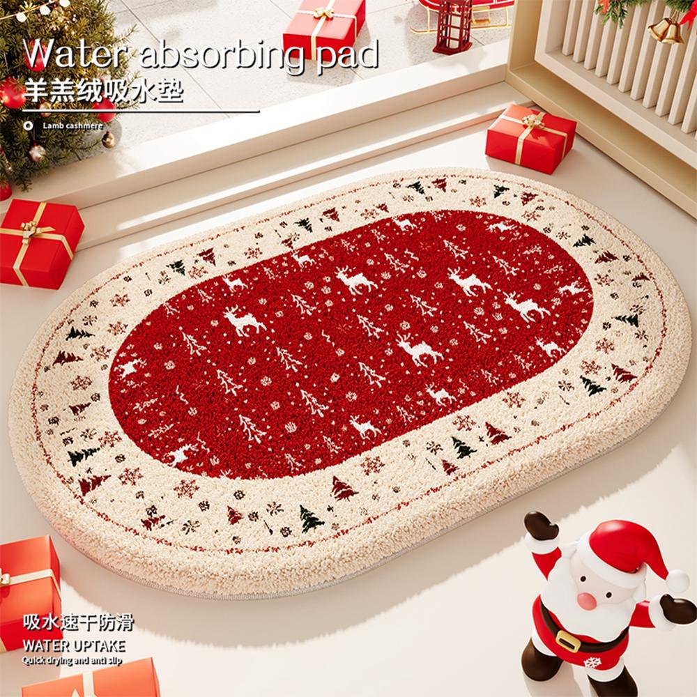 

Christmas Bathroom Floor Mat, Bathroom Anti-Slip Foot Mat, Shower Room, Washbasin, Water-Absorbing Home Decoration 40x60cm 16x24inch