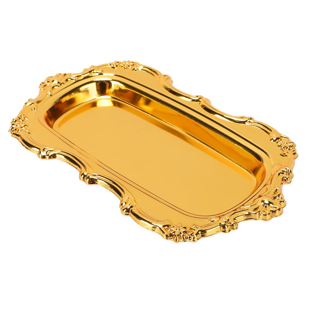 Vintage Jewelry Tray Multifunctional Exquisite Metal Decorative Tray for Dessert Fruit Snacks