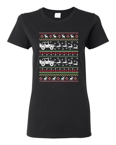

Ladies Truck Sleigh Santa Reindeer Ugly Christmas Gift Funny DT T-Shirt Tee Unisex T-Shirt XXL