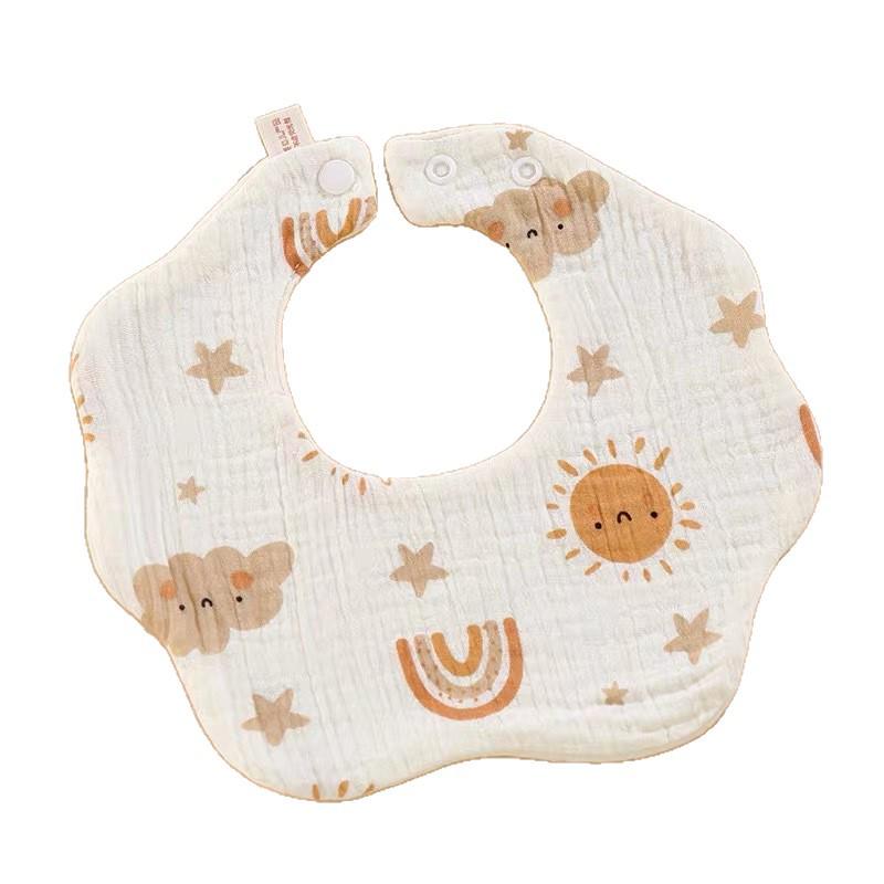Petal Bib Pure Cotton Six-Layer Gauze Absorbent Baby Towel for Boys and Girls