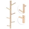 Punch Free Wall Mounted Coat Rack Towel Hanger Tree Branch Shaped Hat Rack for Living Room(Wood