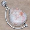Necklace Sunstone Gemstone Handmade Gift For Her Silver Jewelry 2.5"