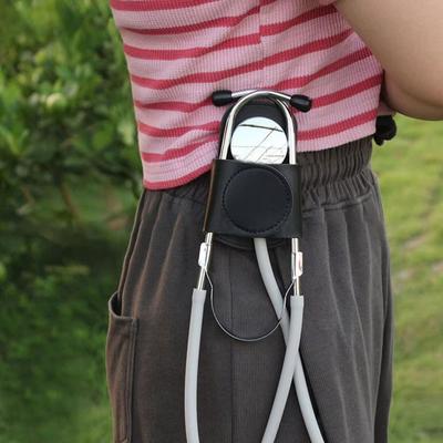 Hook Loop Closure Stethoscope Holder Clip Durable Magnetic Holder Stethoscope Storage Bag PU Leather Compact Stethoscope Holder