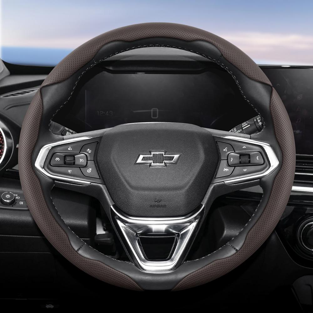 Suitable for Chevrolet Breathable Holes Leather Steering Wheel Cover Segmented Quick Release Design Non-Slip and Durable Cruze Spark Captiva Orlando L
