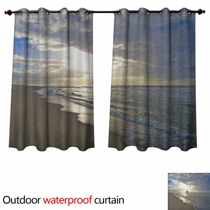 Rideaux Étanches - Anshesix - Nature Outdoor - Poche De Tige - Géométrique - W120" X L72"