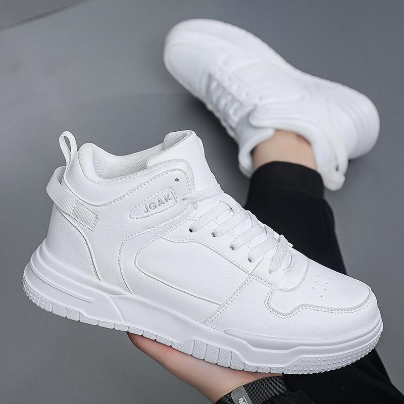 Men’s Sports Shoes Casual Grey Skateboard Shoes White High Top Jogging Sneakers Shoes for Students Over Sized