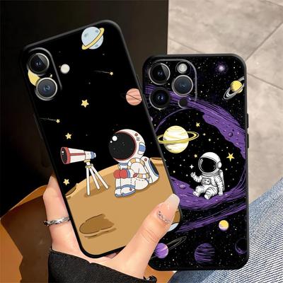 Cartoon Astronaut Case for Apple iPhone 17 Pro Max 12 Air 15 Pro 7 8 11 13 16 14 XR XS MAX Funda Phone Cover