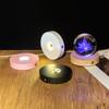 Rechargeable Luminous Night Light with Seven-Color Crystal Ball on Wood Base