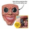 Gruseliges Lächeln Latexmaske mit runder schwarzer Brille Vollgesichts-Horrormaske für Halloween-Party Cosplay Requisite