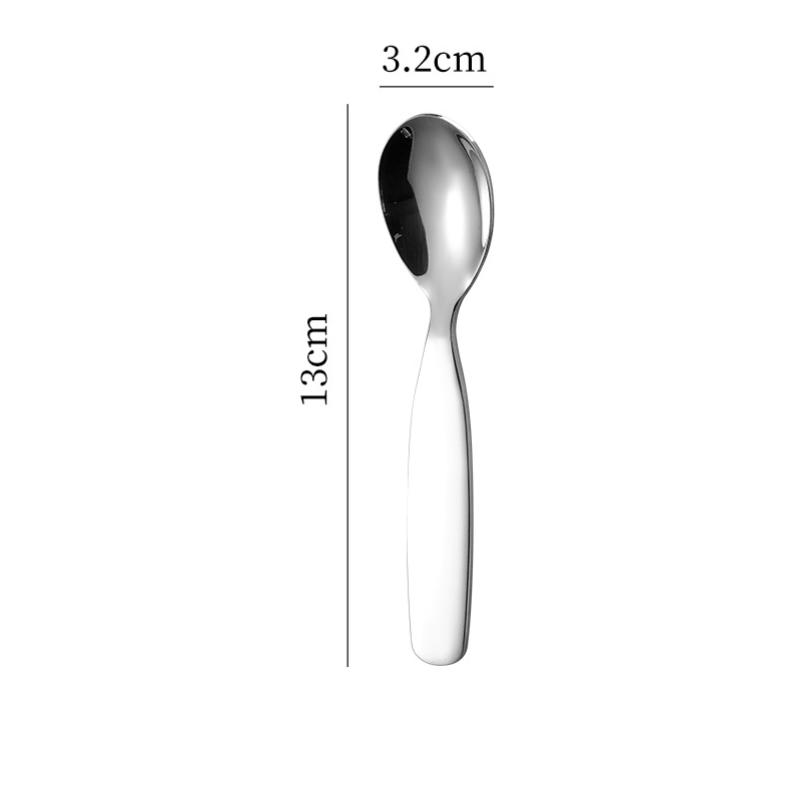 

Stainless Steel Spoon Fork Set Short Handle Children S Tableware Household Baby Food Spoon Soup Spoon