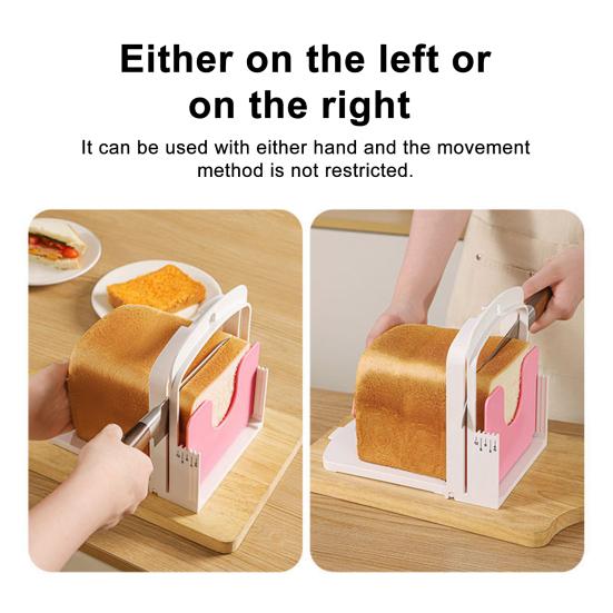 Bread Slicer for Homemade Bread Adjustable Foldable Bread Cutter with Equispaced Slots And Stable Holder Kitchen Gadget for Even Slices Sandwiches