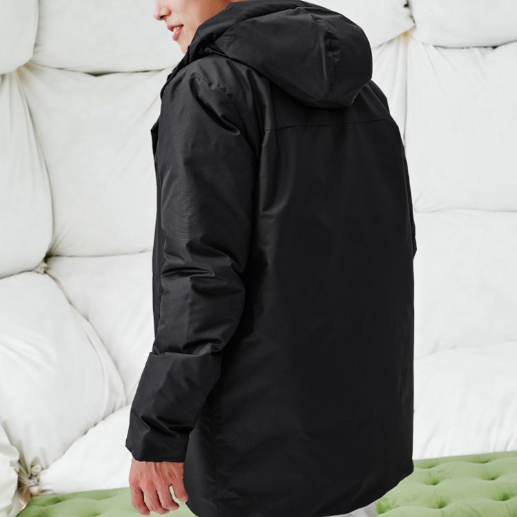 Adidas Neo Down Parka With Multiple Pockets And Hood Men Outerwear Black HF0505