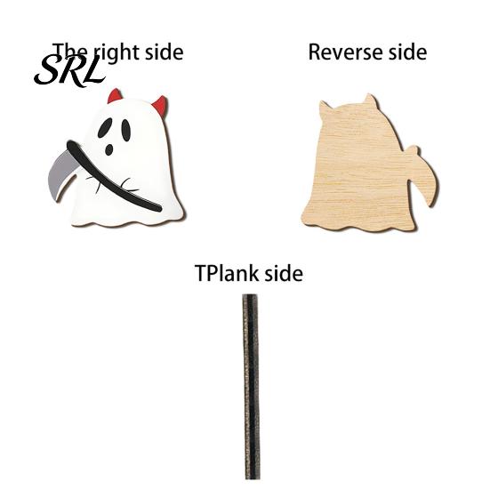 Small Bag Hanger for Bathroom Halloween Themed Wall Hook, Decorative Ghost Pattern Key Hanger, Self Adhesive Masks Backing Wood Base Hook Entryway