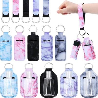 Fashionable Practical Marble Style Travel Bottle Keychain Holders