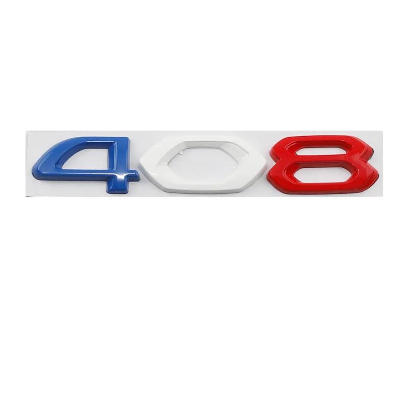 408 508 308 208 Number Labels Car Stickers for Peugeot Black Warrior RCZ 408 508 Rear Boot Refit Trunk Decals Accessories NBE3