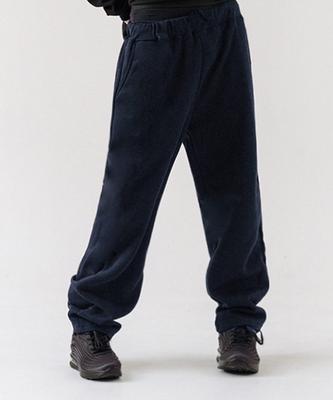 NTET [Fleece Lined] Plain Straight Pants Navy