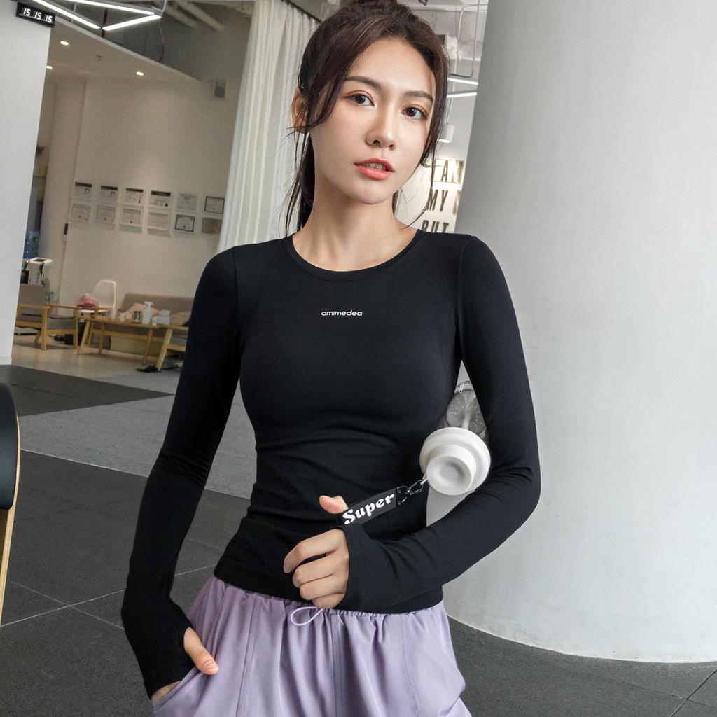Women's Quick-Dry Long Sleeve Yoga T-Shirt: Slim Fit Running & Training Top